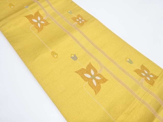 花模様織り出し袋帯